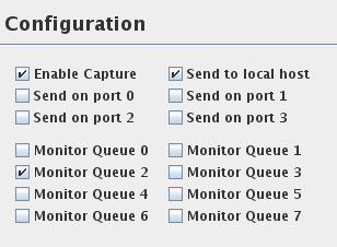 Step 6 - Configure Event Capture Check Send to local host to receive events on the local host Check Monitor Queue 2 to monitor output queue of port Check Enable Capture to start event capture NetFPGA