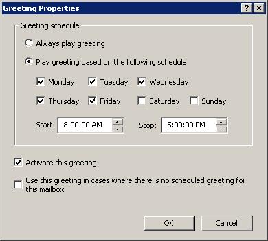 Chapter 6 - Setting up voice messaging 103 To set a greeting playback schedule for a greeting: 5. 6. From FaxTalk Multiline Server, click on the Tools menu, and click Options.