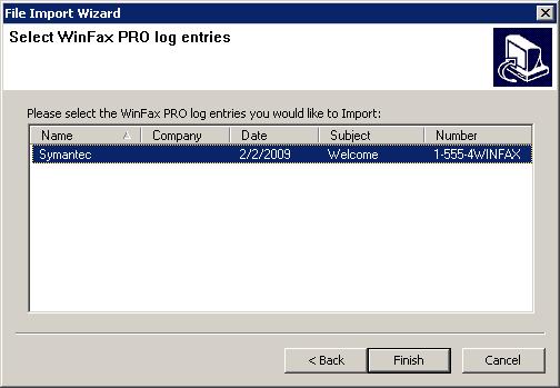 Next. Figure 4-22 Select WinFax PRO log entries 7.