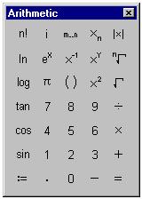 Now enter another definition. 1. Press [ ]. This moves the crosshair below the first equation. 2. To define acc as 9.8, type: acc: 9.8. Then press [ ] again.