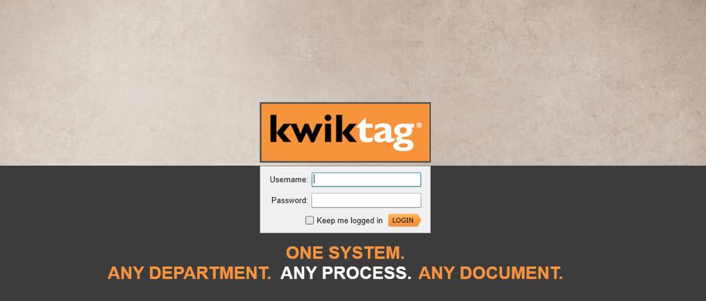 Logging Into Your KwikTag Client 1. Open a Web Browser using Internet Explorer 2.