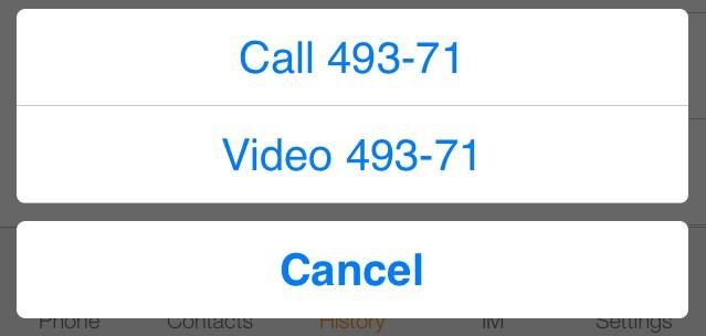 Advanced calling options Transferring a call 5. Tap the number you want to transfer the call to. 6. Tap Call or Video. 7.