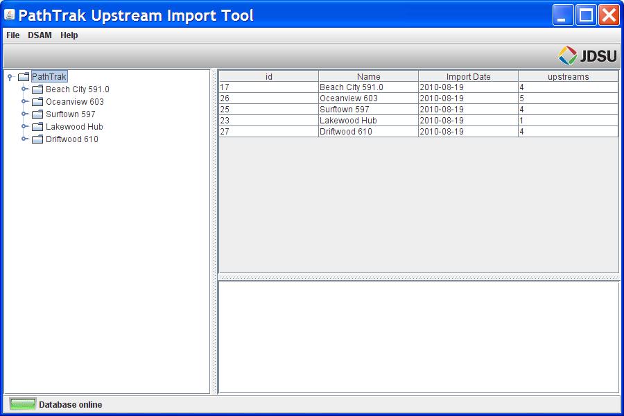 UCD imports in database UCD Import Details Database Online Indicator Figure 7 - UCD Import Tool Main Screen Clicking on any of the