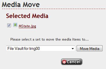 Moving and Copying Media Moving Media 1. To move media, select the checkbox next to the media to move.