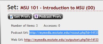 Adding Podcast and Web URL Links 7. Your Web URL for mymedia will appear in the folder you selected.
