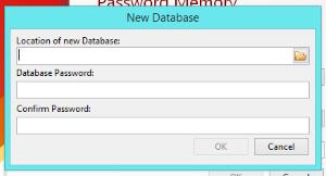 New databases can also be created by clicking the link labeled Click here to create a new Database.