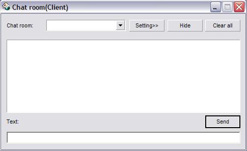 (Fig. 2-3) Text Chat F5: This button will bring up the Chat Room dialog box. (Fig. 2-4) To configure a chat room select the Setting button. The Chat Setting dialog box will appear. (Fig. 2-5) Set a name for the chat room using the Name field.