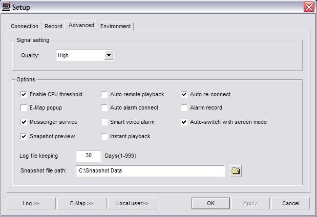 (Fig. 3-6) Environment Tab The Environment Tab allows you to configure system environment options. (Fig.