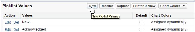 The new fields show up as picklist values in the Status field on the Work record.