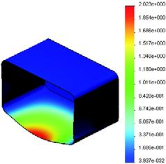 Lesson 12: SolidWorks SimulationXpress Task 3 Determine the Displacement in a Modified Storage Box The current wall thickness is 1 centimeter. What if you changed the wall thickness to 1 millimeter?