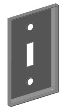 Lesson 2: Basic Functionality 5 Create a simple single light switch cover using SolidWorks. The filename for the part is switchplate. 6 What features are used to develop the switchplate?