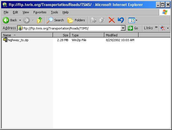 (6) the highway_ts.zip folder and clicking save then scrolling to your working folder and clicking save again.