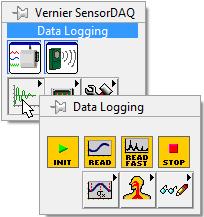 Data Logging Low Level Drivers The data logging palette of subvis are designed for building LabVIEW programs that have the features and analysis required for classroom experimentation.