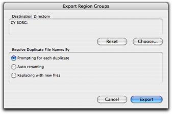 Region group files store the following metadata: References to all audio files within the region group Region names and relative location in tracks Fades and crossfades Region group names and format