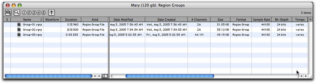 Dropping a region group has the following different results depending on where you drop it: When dropping a region group in a track, Pro Tools checks for the matching track format, number of