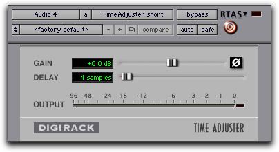 TimeAdjuster RTAS Plug-In Normalize plug-in RMS and Peak toggles In Pro Tools 7.