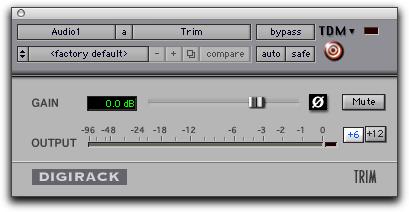 Trim Plug-In +12 db Updates In Pro Tools 7.0, the Trim plug-in includes a Gain toggle, which lets you switch the maximum level of attenuation (controlled by the Gain slider) to +6 db and +12 db.