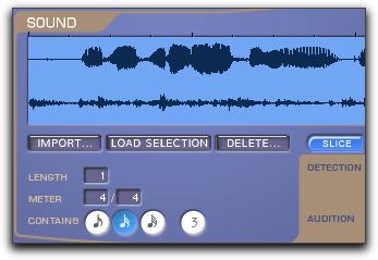 2 In the Sound module of the AudioSuite version of Synchronic (AudioSuite > Instrument > Synchronic), click Load Selection.