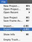 Export movie File Select File ->