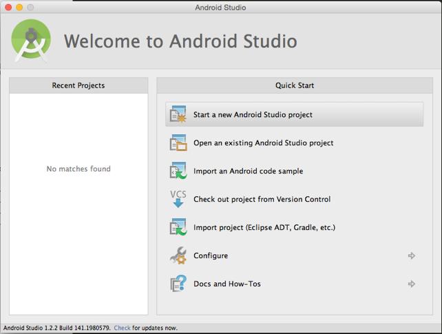 Creating an Android Project The first step is to create an Android project.