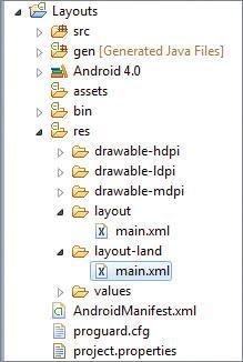 RESIZING AND REPOSITIONING create a separate res/layout folder containing the XML files for the UI of each orientation.