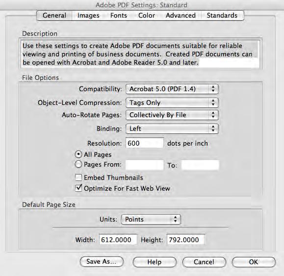 Steps 1.5 through 1.9 use the settings window in Adobe s Distiller program. 1.5 PDF Compatibility To ensure backward compatibility, use the setting no higher than Acrobat 8.0 (PDF 1.