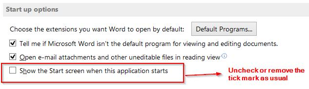 Previous versions of Word automatically start with a new blank document.