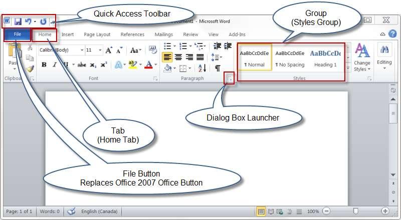 Note: In 2010, Microsoft has abandoned the Office Button and return the original File menu concept back with the new File tab.