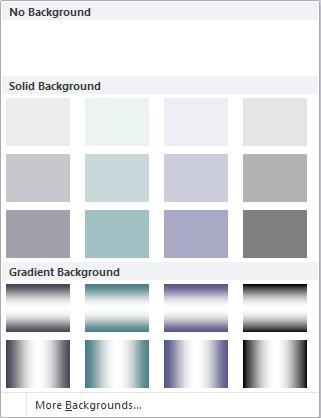 APPLYING A BACKGROUND In addition to applying a design template to your publication, you can also assign a background color, pattern, gradient, picture, texture, or tint.