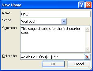 10 Microsoft Office Excel 2010 Level 2 To use a local worksheet name in another worksheet, you can qualify it by preceding it with the worksheet name, as the following example shows: Sheet1!Qtr1.