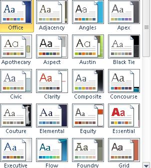 104 Microsoft Office Excel 2010 Level 2 Themes enable you to portray your company image through colour schemes These change graphics like SmartArt to keep the colour scheme