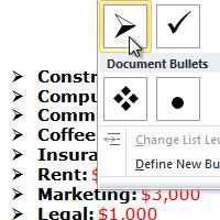 10.Working with Lists Introduction Bulleted and numbered lists can be used in your documents to format, arrange, and emphasize text.