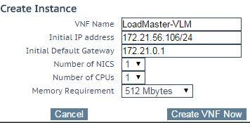 Create a VLM Instance 4 Create a VLM Instance To create a VLM instance from a VNF template, follow the steps below: 1. In the main menu of the Multi-Tenant LoadMaster WUI, select Instance Management.
