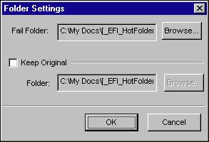 7-103 Using EFI Hot Folders 2. To specify a different folder location for storing failed jobs, click Browse, select the folder you want, and then click OK. 3.