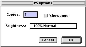 4-64 Downloading Files and Fonts PostScript Options dialog box (Mac OS) PDF Options dialog box (Mac OS) 8. Specify the following information in the dialog box and click OK.