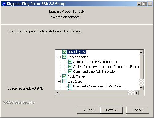 The Installation Type dialog will be displayed. 4. Select Plug-In install using Active Directory and click on Next.