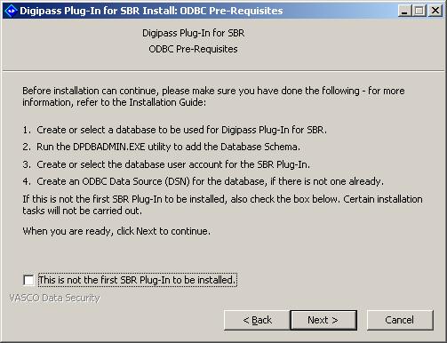 The ODBC Pre-Requisites dialog will be displayed. 11.