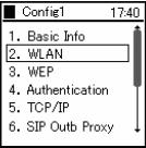 7.2. Network Configuration for Hitachi Cable WirelessIP 5000 Step 1. From the Admin menu screen, press 1 to select Network.