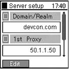 The sample configuration uses the following information: Domain/Realm devcon.com Domain of the SES server 1 st Proxy 50.1.1.50 IP address of the SES server 3.