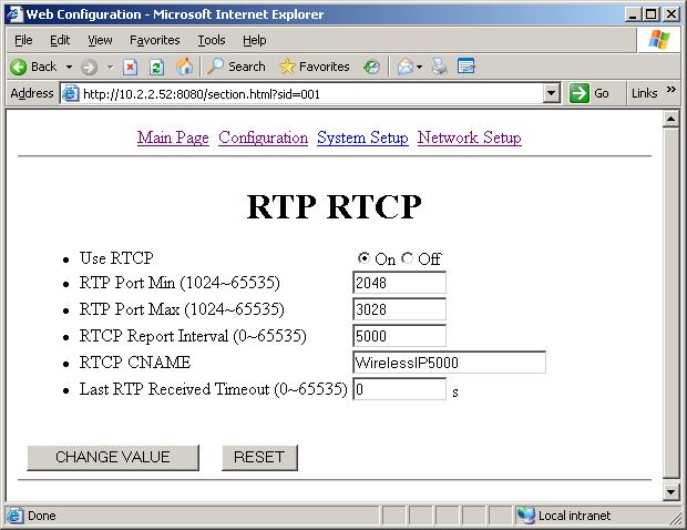 4. From the RTP RTCP configuration screen, change the following to match the ipnetwork-region setting in Avaya Communication