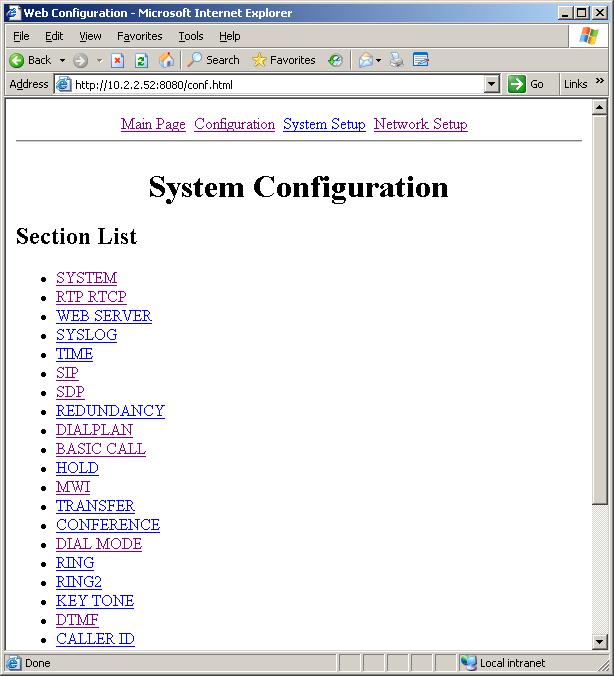 7. From the System Configuration