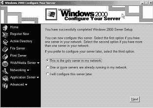 26 Configuring the RADIUS server (Microsoft) Configuring the Windows 2000 Server Once the Windows 2000 Server software has been
