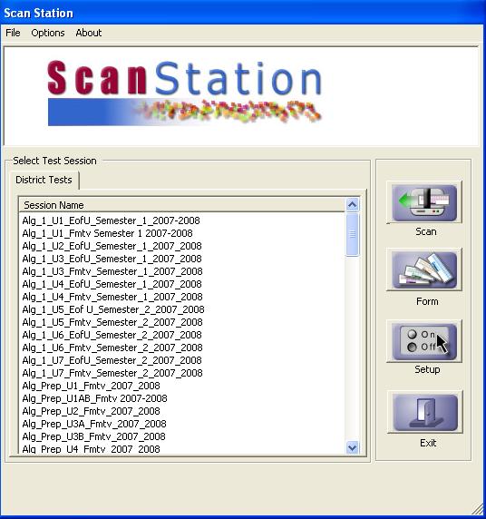 12. From the Setup window, click the Scanner