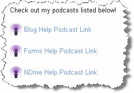 Option 2: To link to a podcast, click the PodCast Code under Code Snippets. Click the Copy this code to the clipboard link underneath the textbox.