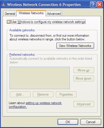 Section 3 - Configuration In the Wireless Network Connection Properties window, uncheck Use Windows to configure my wireless