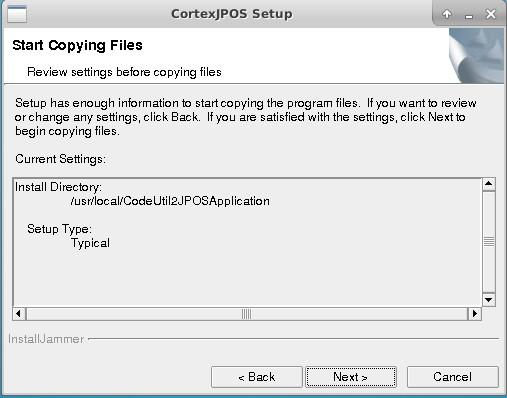 To unzip and install CortexJPOS, perform the following commands: 1.