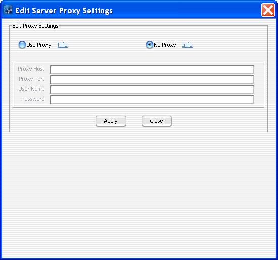 4 System Administration and Troubleshooting To change proxy settings Figure 27 Edit Server Proxy Settings dialog box used for the client computer c d e If you need to change from the default (and