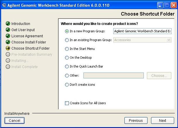 Installing Agilent Genomic Workbench Client The installer creates a shortcut that you can use to conveniently start the client software.