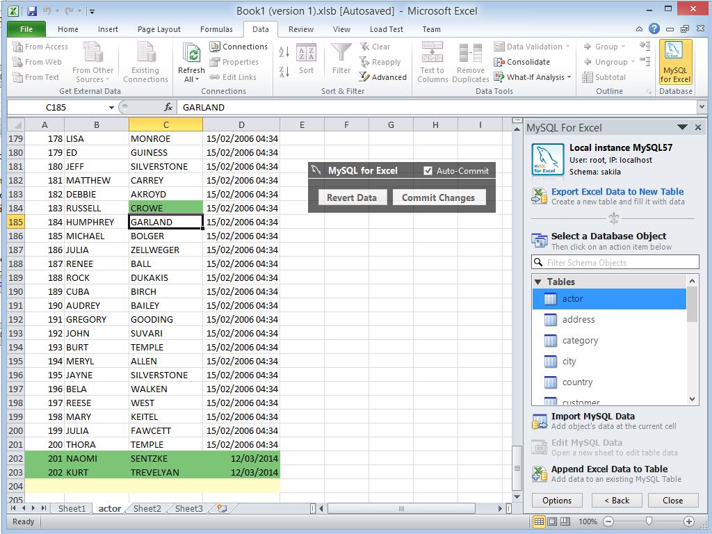 MySQL for Excel Work with MySQL data directly inside Microsoft Excel!