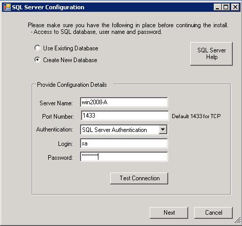 SQL Server Configuration popup will appear, if you are